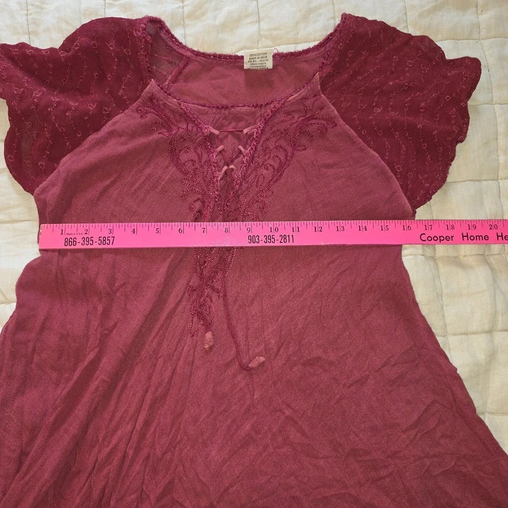 Advance Apparels dress Boho Fairy core Free Size Red %100 Cotton Womens - Picture 6 of 9